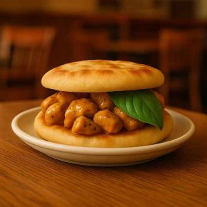 Basil Chicken on Naan Flatbread